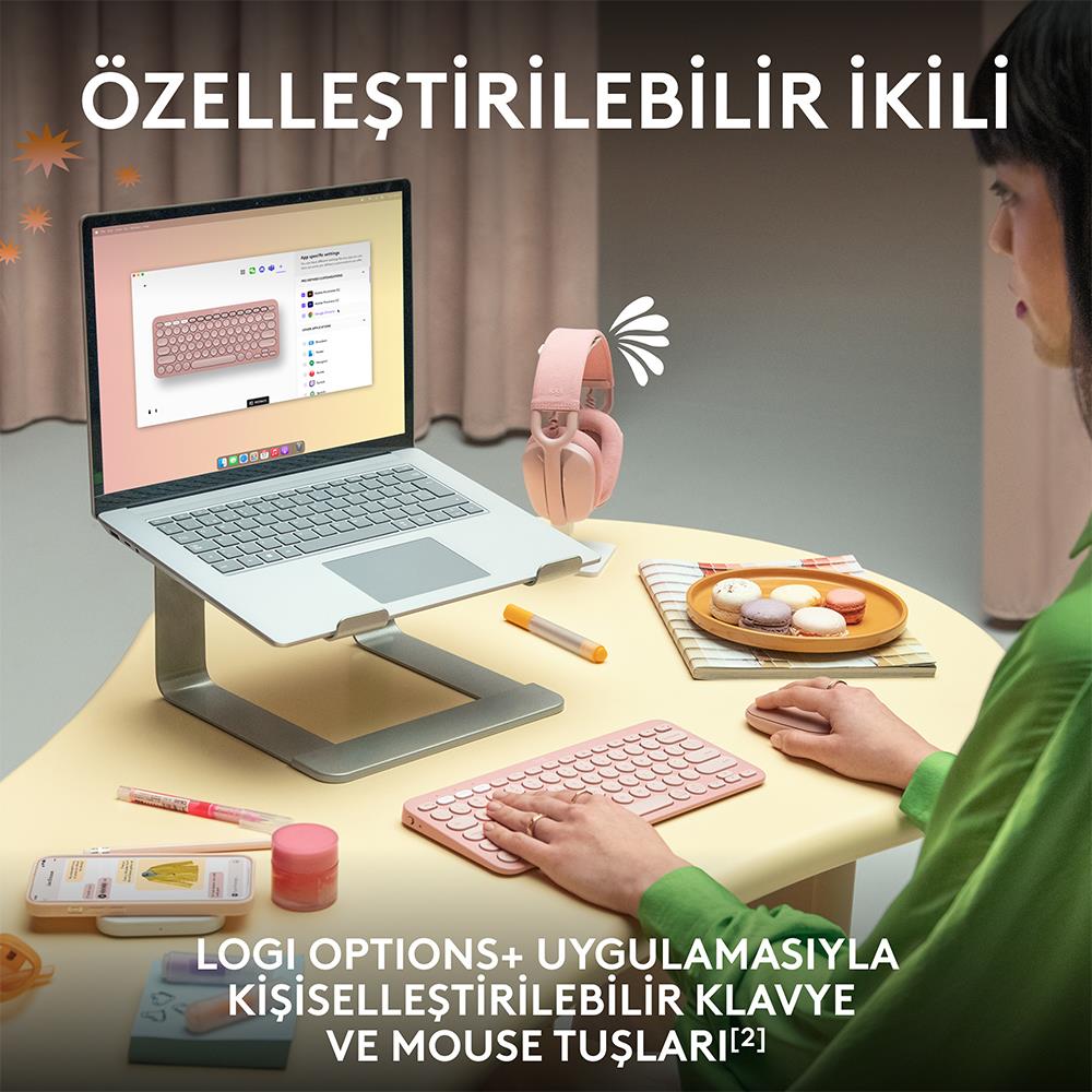 LOGITECH Pebble 2 Bluetooth Grafit Klavye - Mouse Set (920-012245) - Görsel 5