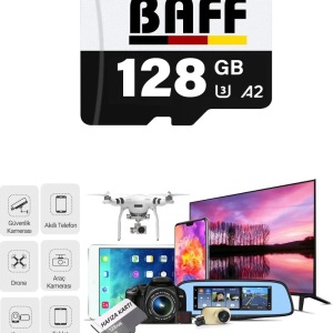 BAFF MicroSD 128GB UHS-I U3 A2 V30 Hafıza Kartı