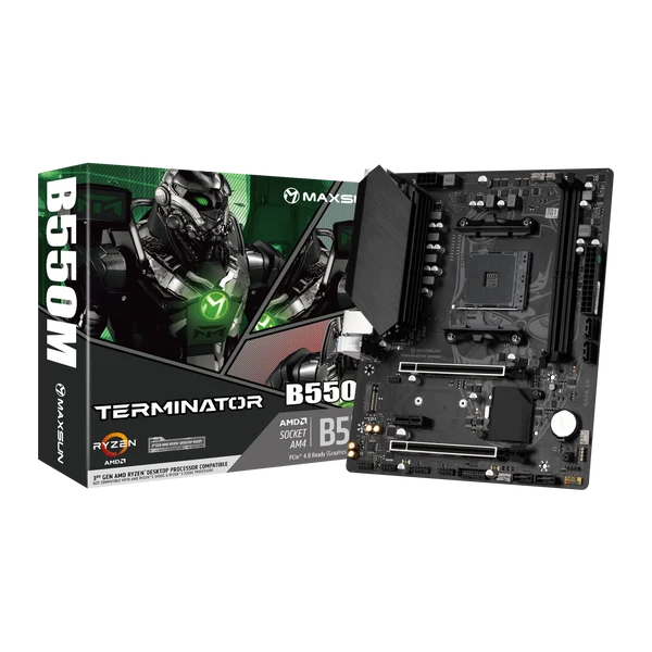 MAXUN TERMINATOR B550M DDR4 HDMI PCIE 4.0 AM4 mATX - Görsel 5