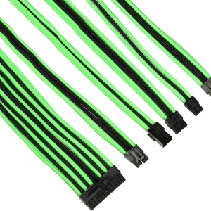 THERMALTAKE TtMod AC-034-CN1NAN-A1 Yeşil/Siyah Power Supply Sleeved Kablo Seti (16 AWG)