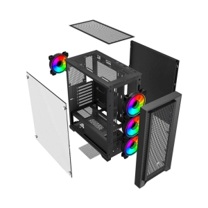 POWERBOOST 650W 80+ BRONZE PB-P705B 4-ARGB Fanlı Gaming Mid-Tower PC Kasası