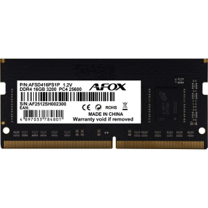 AFOX 16GB DDR4 3200MHZ CL22 NOTEBOOK BELLEK / VALUE AFSD416PS1P