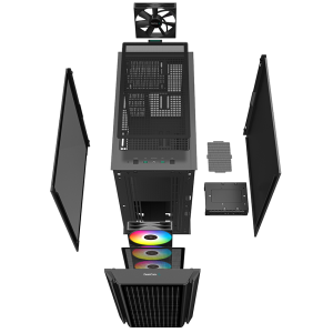 DEEPCOOL 750W 80+ CG540-MESH4F-PL750 4-ARGB Fanlı Gaming Mid-Tower PC Kasası