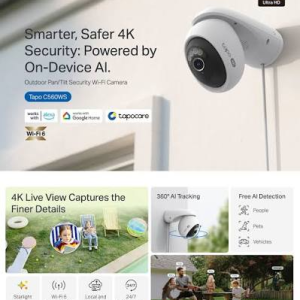 TP-LINK 8MP PTZ OutDoor Kablosuz Pan-Tilt IP Kamera Tapo Tapo C560WS