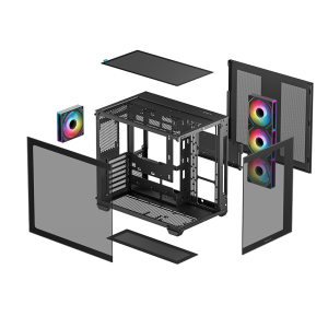 DEEPCOOL CG530U-4F 4-ARGB Fanlı Kavisli Panoramik Gaming Mid-Tower PC Kasası