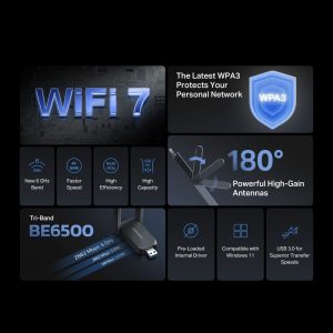 MERCUSYS MA37BE WIFI7 BE3600 Kablosuz USB Adaptör
