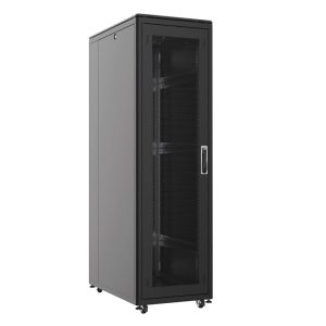 AGER 22u + 2li Fan 600x1000mm Dikili Tip Siyah Kabinet Vega AG-VB22U6010S1 Cam Kapak