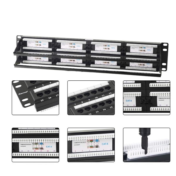 CODEGEN 2U 48port Cat6 Utp Patch Panel COD648 - Görsel 4
