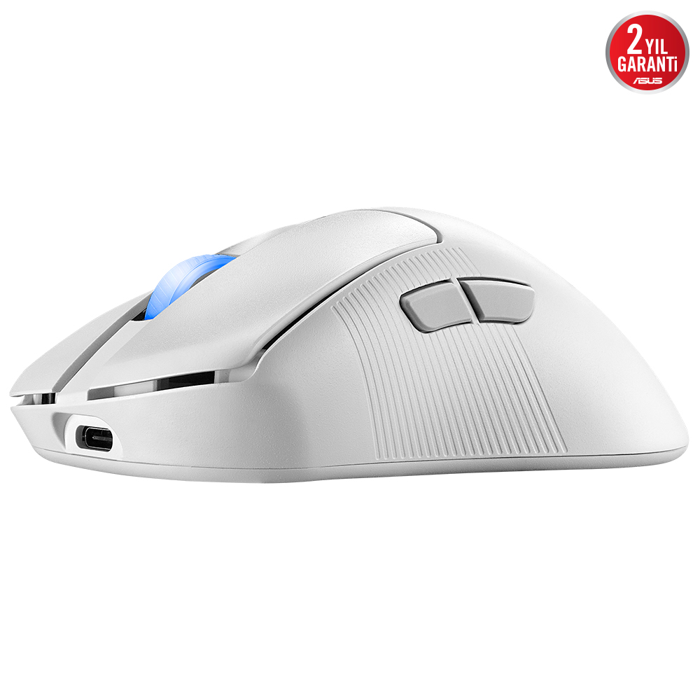 ASUS ROG Keris II Ace 90MP03N0-BMUA10 42.000 DPI 54g 2.4GHz Bluetooth Kablosuz Oyuncu Mouse Moonlight White - Görsel 5